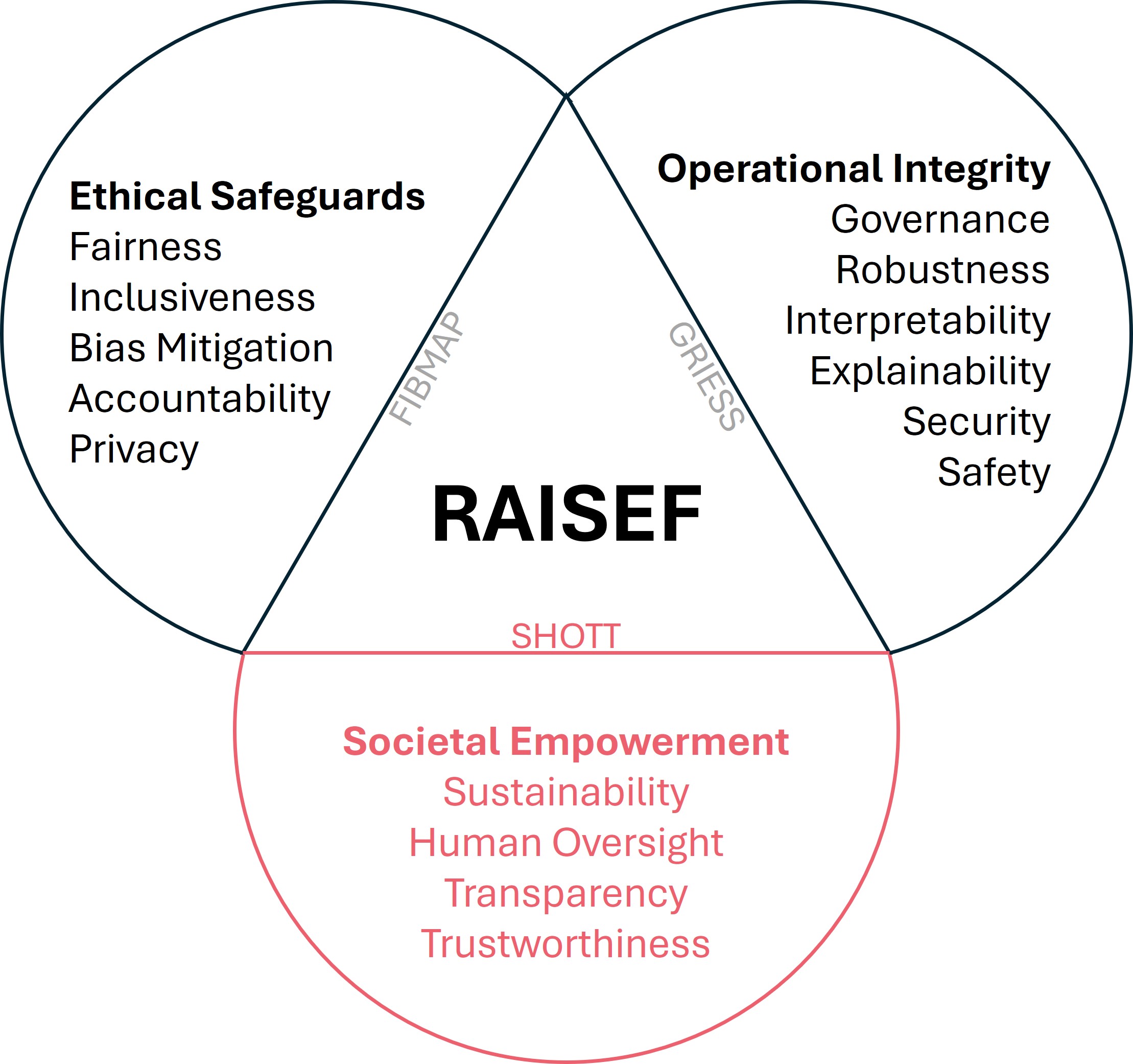 Figure 1: RAISEF's three pillars (societial empowerment/SHOTT highlighted).
